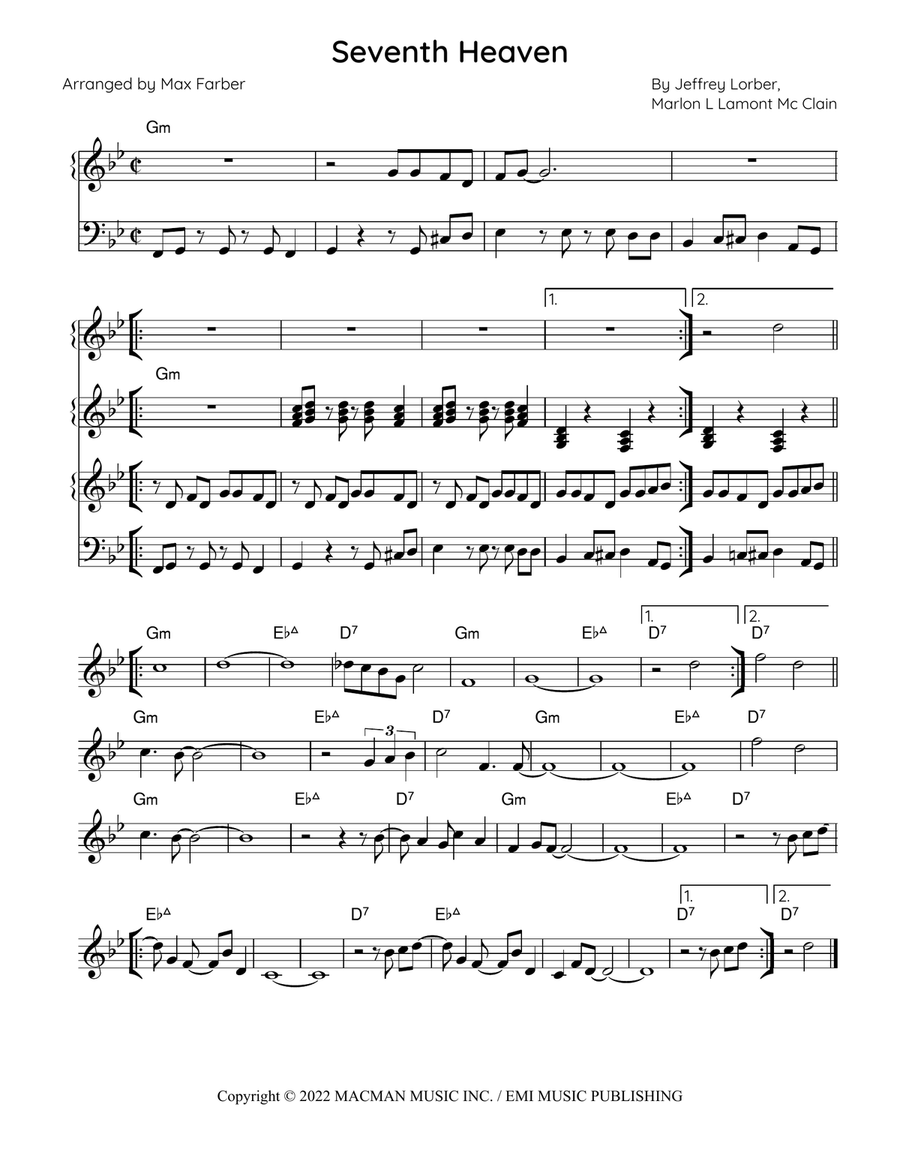 Seventh Heaven Seventh Heaven Piano scores gallery preview page 1