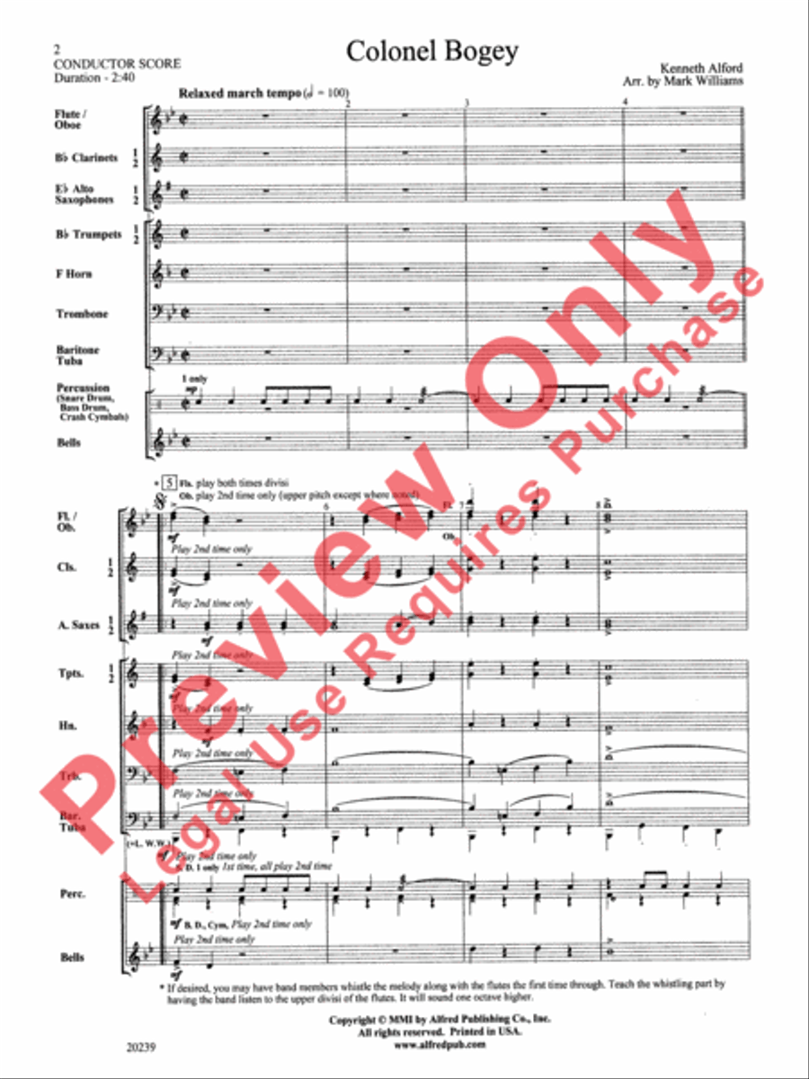 Colonel Bogey Concert Band scores gallery preview page 3