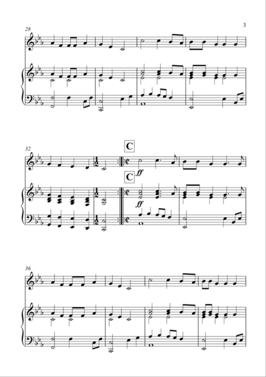 Wellerman (Bb Trumpet/Cornet & Piano) Cornet scores gallery preview page 3