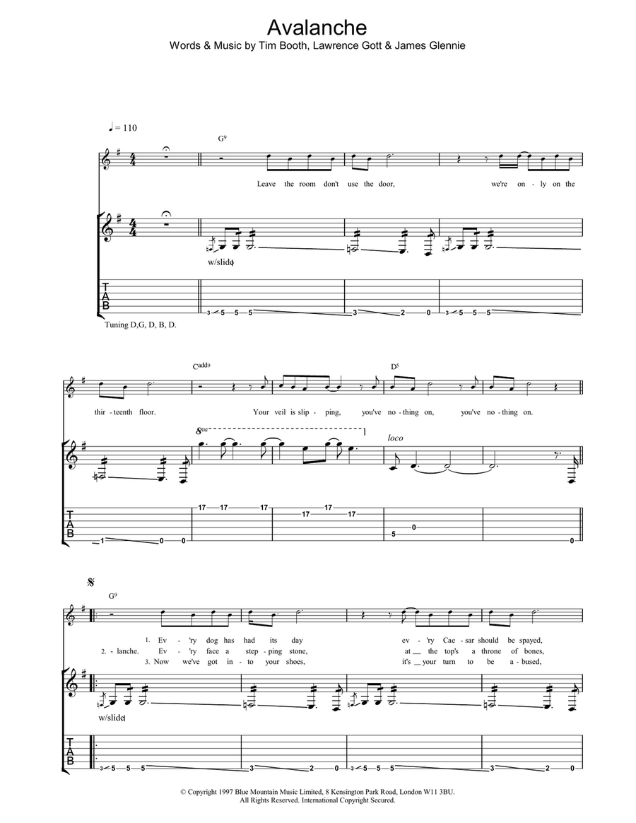 Avalanche Acoustic Guitar scores gallery preview page 1