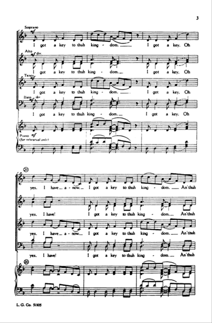 I Got a Key 4-Part scores gallery preview page 14