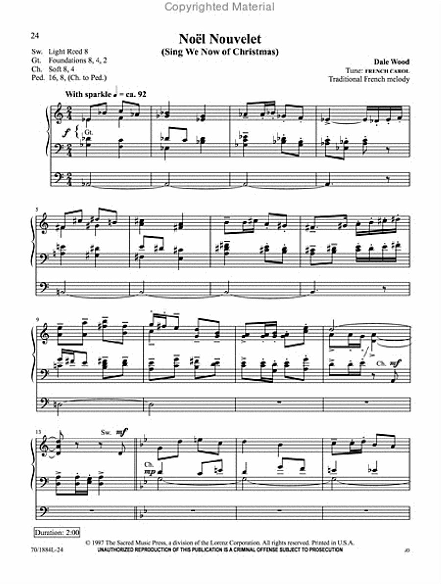 Carols A to Z Organ Solo scores gallery preview page 4