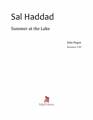 Summer at the Lake (organ solo) Op. 9