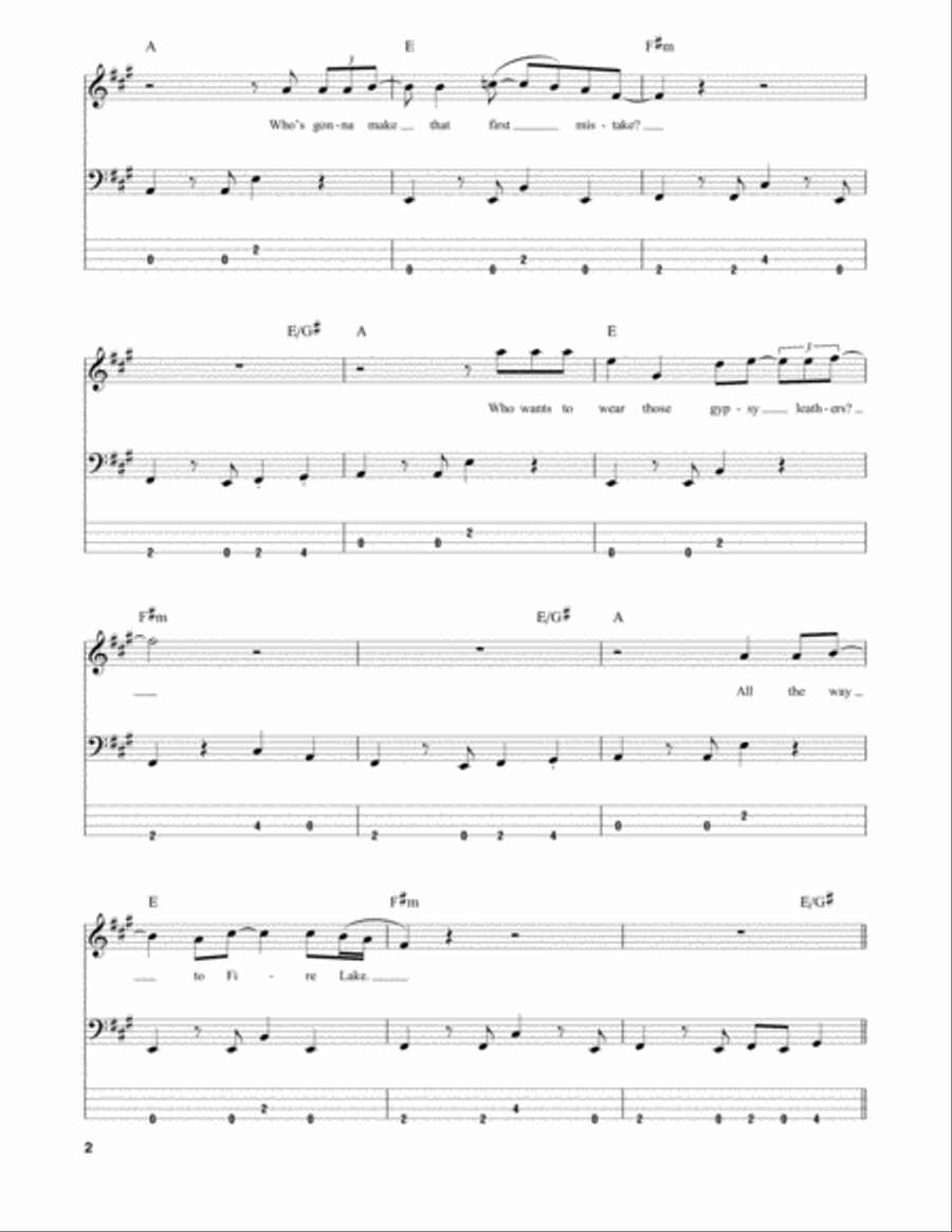 Fire Lake Guitar Tablature scores gallery preview page 2