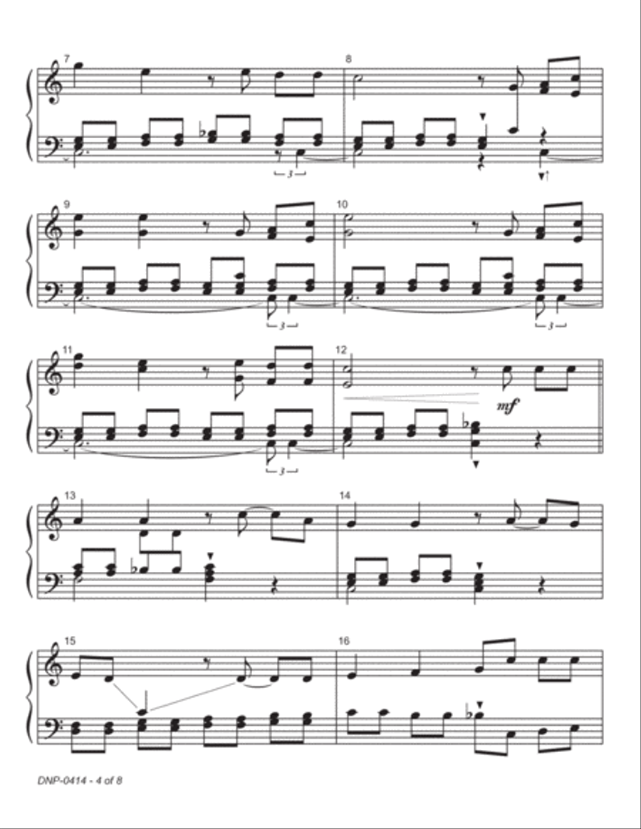 Every Time I Feel the Spirit-Pentecost Handbells ~ with a slow SWING groove - REPRODUCIBLE Handbell Choir scores gallery preview page 4