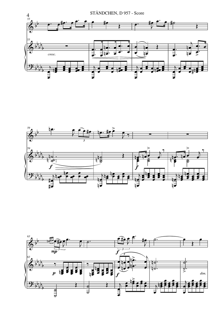 Franz Schubert - Ständchen D 957 for Alto Saxophone & Piano Alto Saxophone scores gallery preview page 4