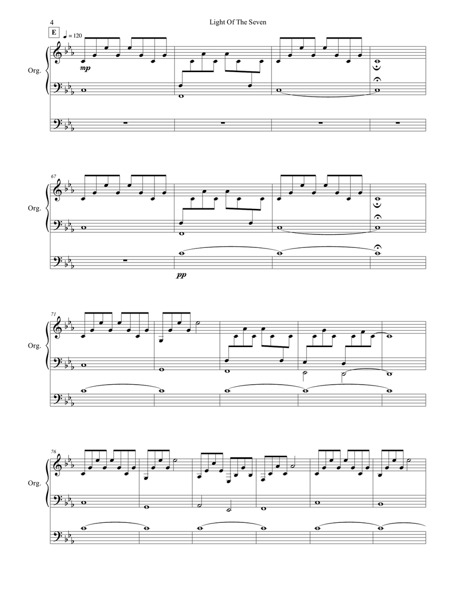 Light Of The Seven Organ Solo scores gallery preview page 5