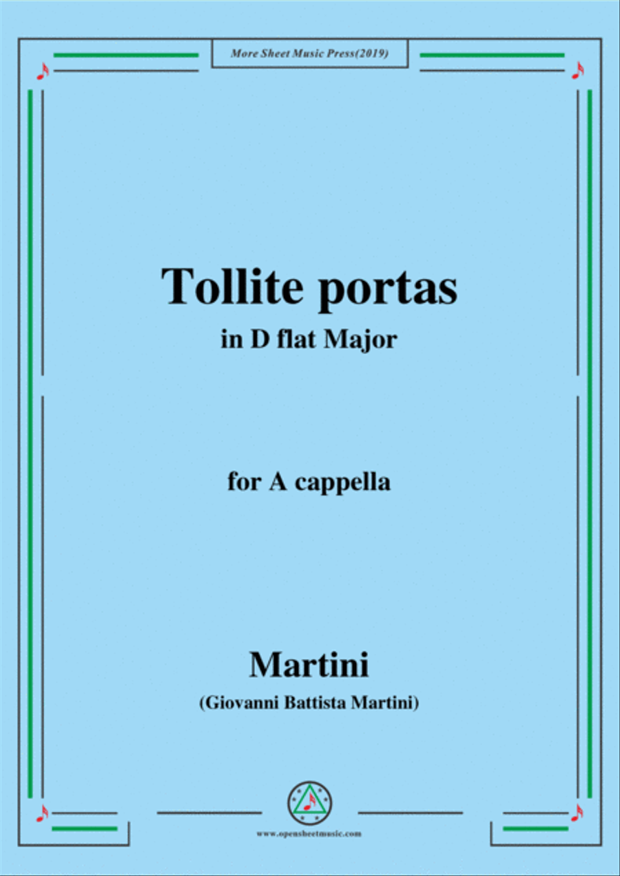 Martini-Tollite portas,in D flat Major,for A cappella 4-Part scores gallery preview page 1