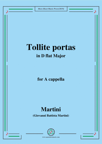 Martini-Tollite portas,in D flat Major,for A cappella image number null