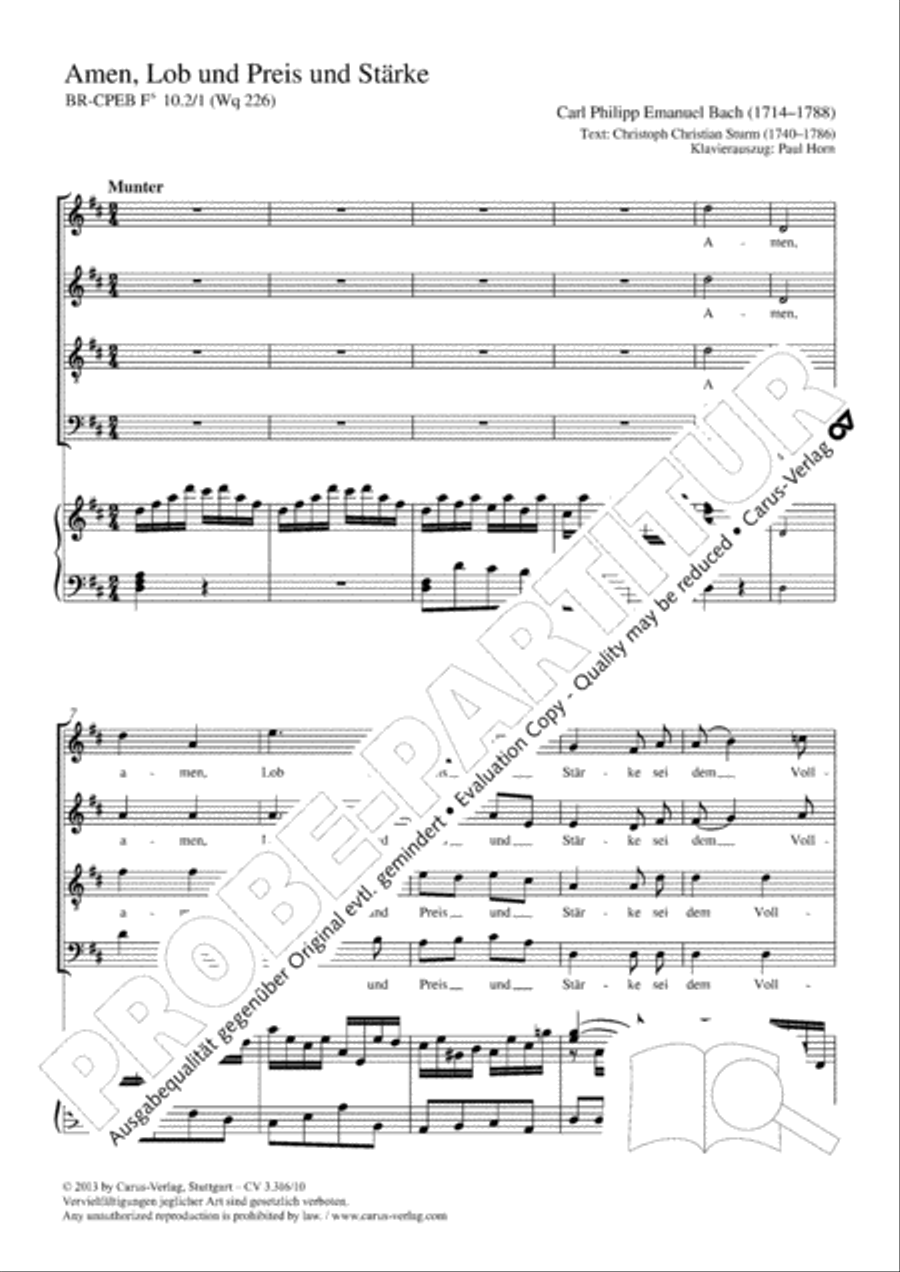 Amen, Lob und Preis und Starke 4-Part scores gallery preview page 2
