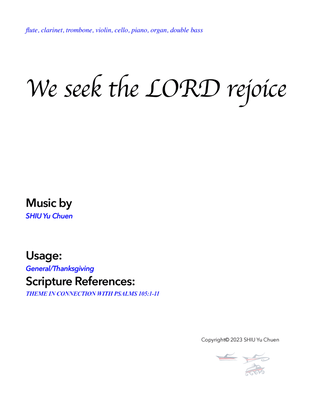 We seek the LORD rejoice - Score Only