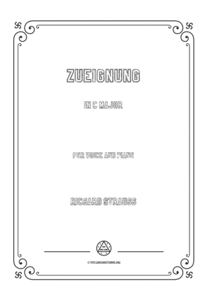 Book cover for Richard Strauss-Zueignung in C Major,for Voice and Piano