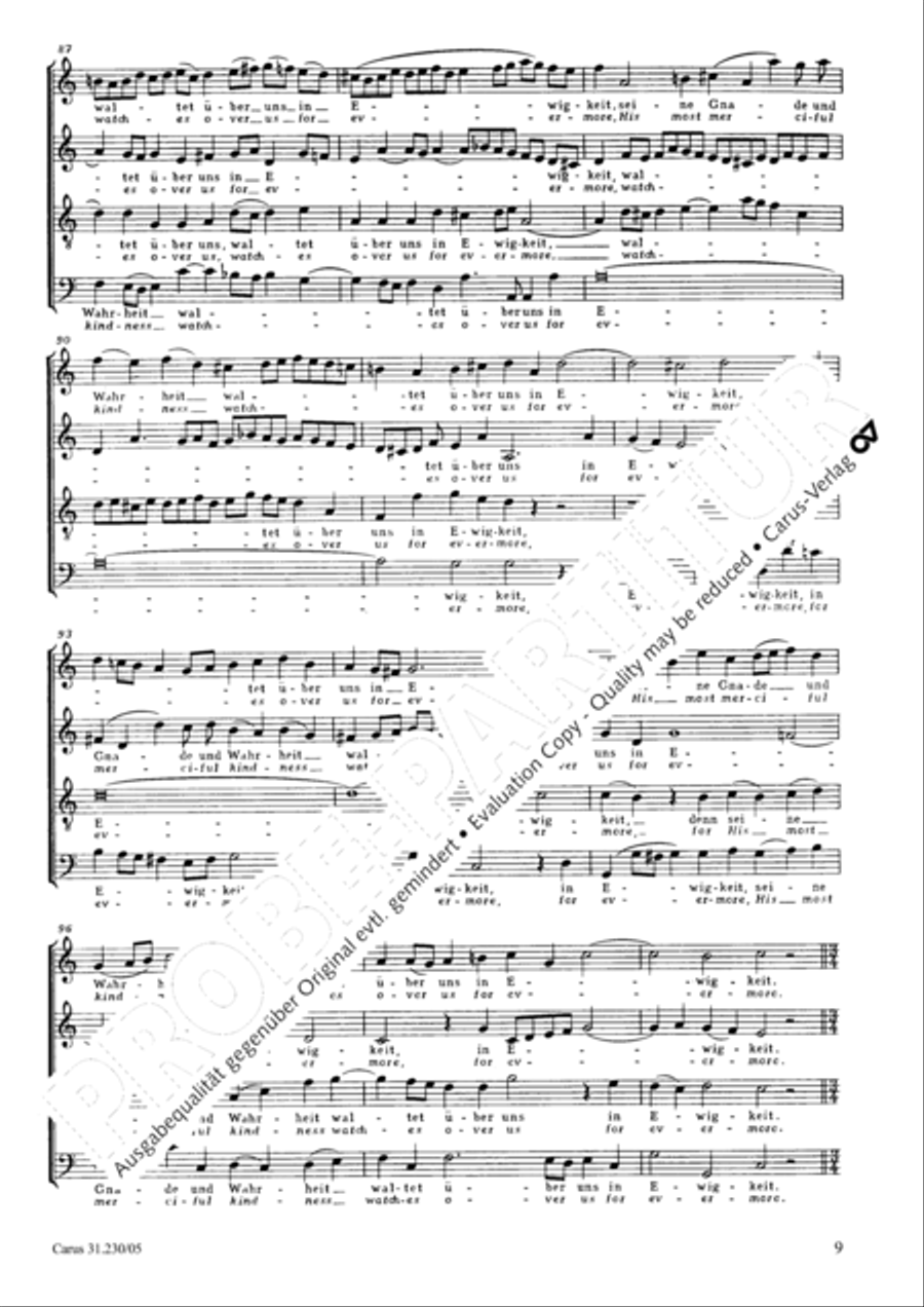 Praise ye the Lord, all ye nations (Lobet den Herrn, alle Heiden) 4-Part scores gallery preview page 10