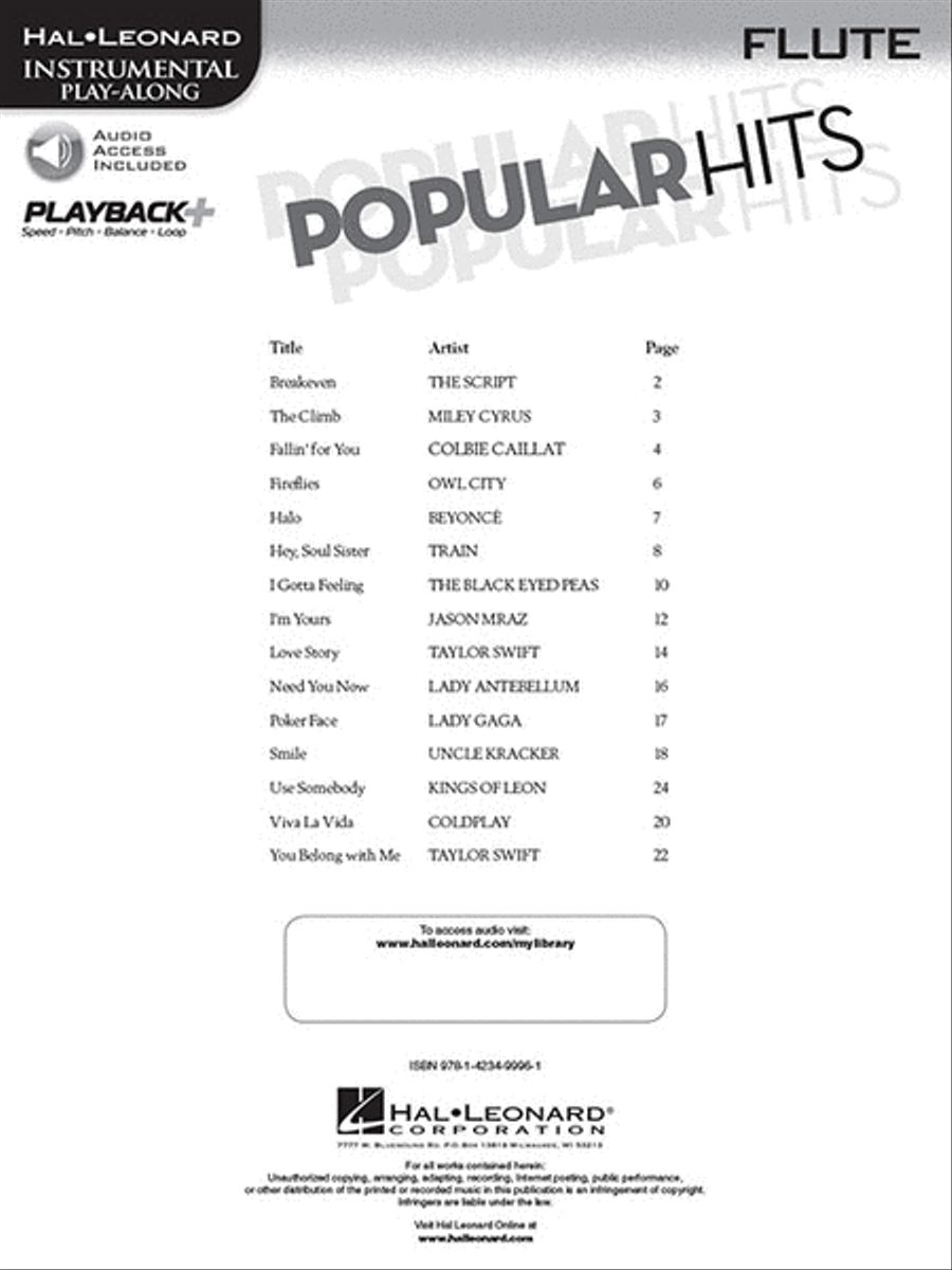 Popular Hits Popular Hits Flute Solo scores gallery preview page 2