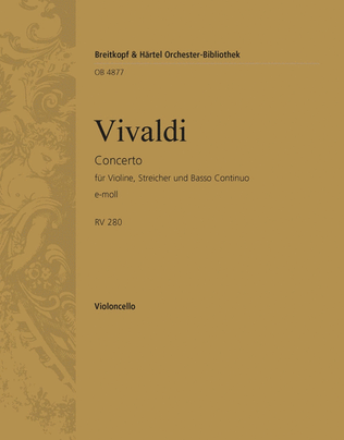 Book cover for Concerto in E minor RV 275