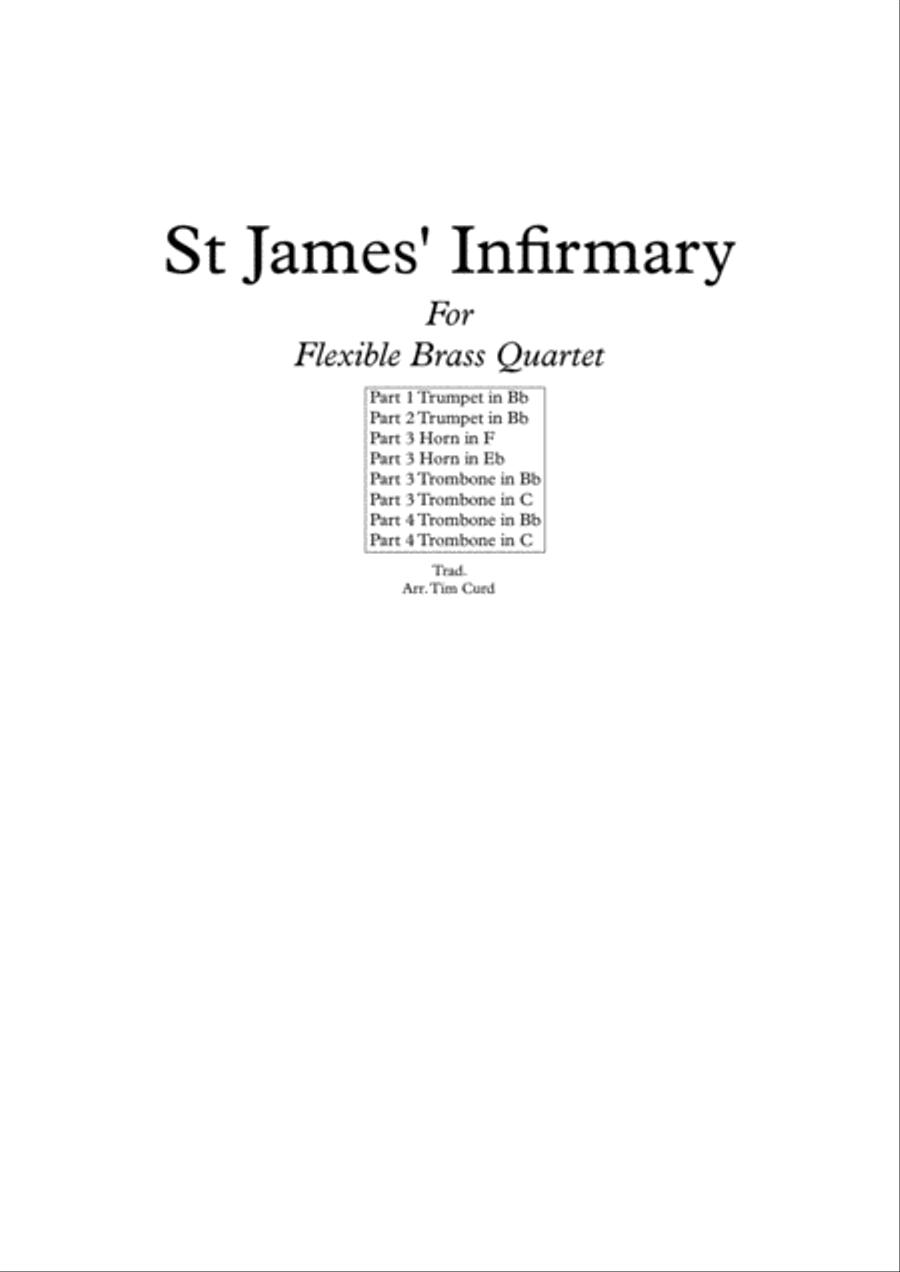 St James' Infirmary. For Flexible Brass Quartet Brass Quartet scores gallery preview page 1