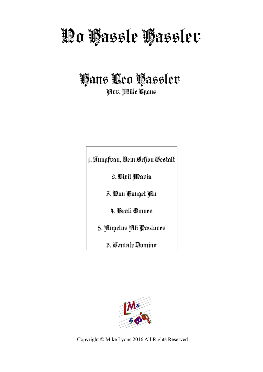 Bassoon Quartet - No Hassle Hassler Woodwind Quartet scores gallery preview page 1