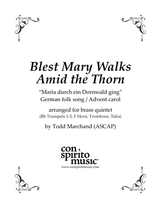 Book cover for Blest Mary Walks Amid the Thorn - brass quintet