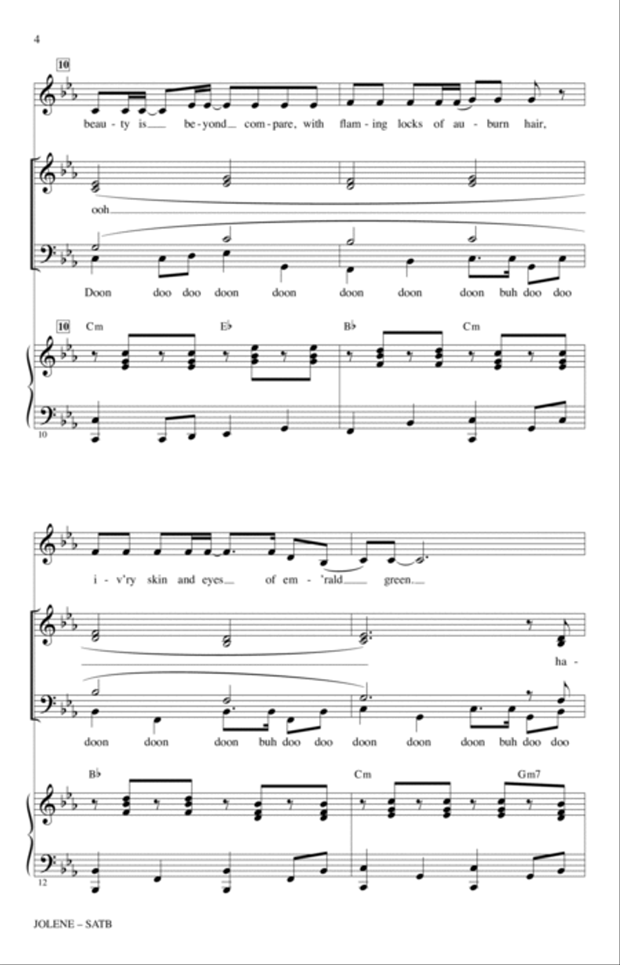 Jolene (feat. Dolly Parton) (arr. Mark Brymer) 4-Part scores gallery preview page 3