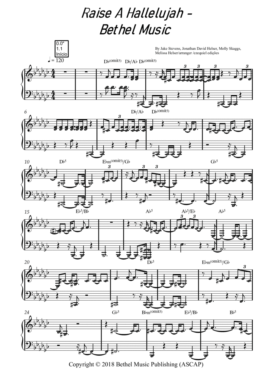 Raise A Hallelujah Easy Piano scores gallery preview page 1