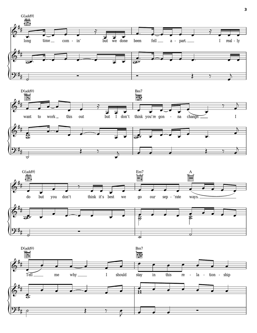 Burn Burn Piano, Vocal, Guitar scores gallery preview page 3