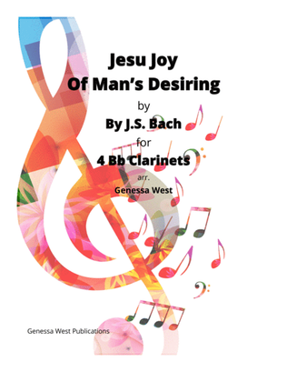 Jesu Joy Of Man's Desiring For 4 Bb Clarinets