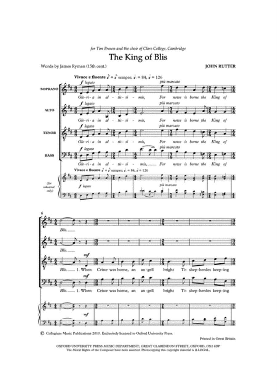 The King of Blis The King of Blis 4-Part scores gallery preview page 2