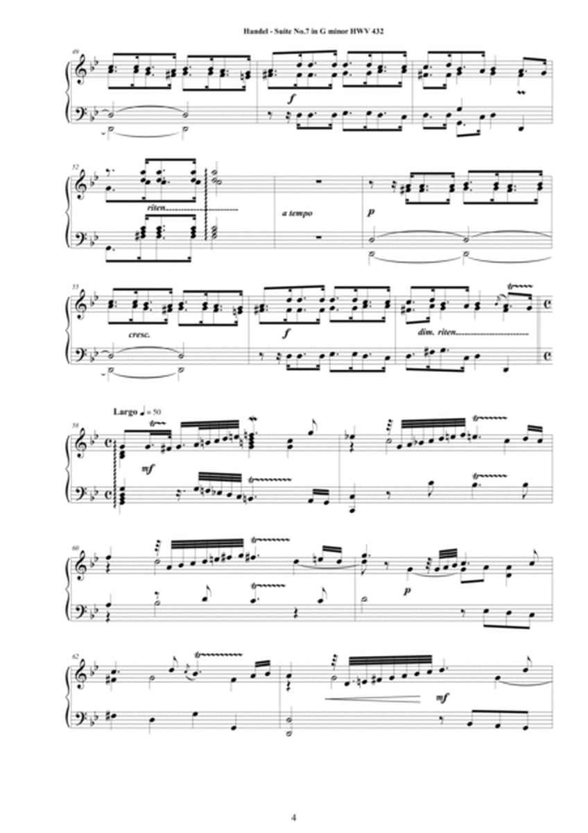 Handel - Piano Suite No.7 in G minor HWV 432 image number null