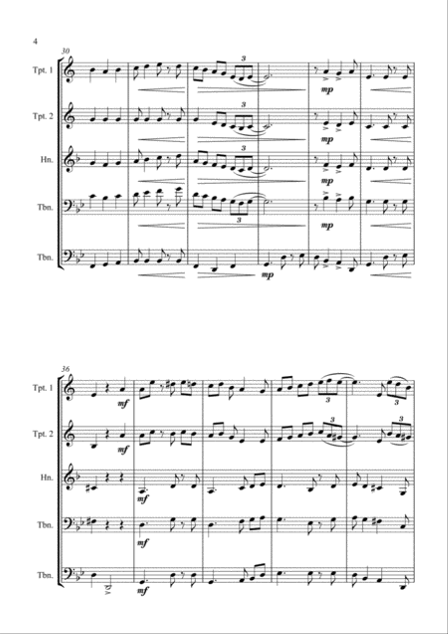 God Rest Ye Merry Gentlemen - Jazz Carol for Brass Quartet Brass Quartet scores gallery preview page 4