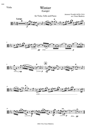 Winter by Vivaldi - Viola, Cello and Piano - II. Largo (Individual Parts)