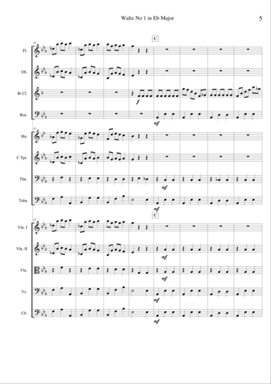 Chopin's Waltz No 1 in Eb Major 'Grande Valse Brillante' - Score Only Full Orchestra scores gallery preview page 6