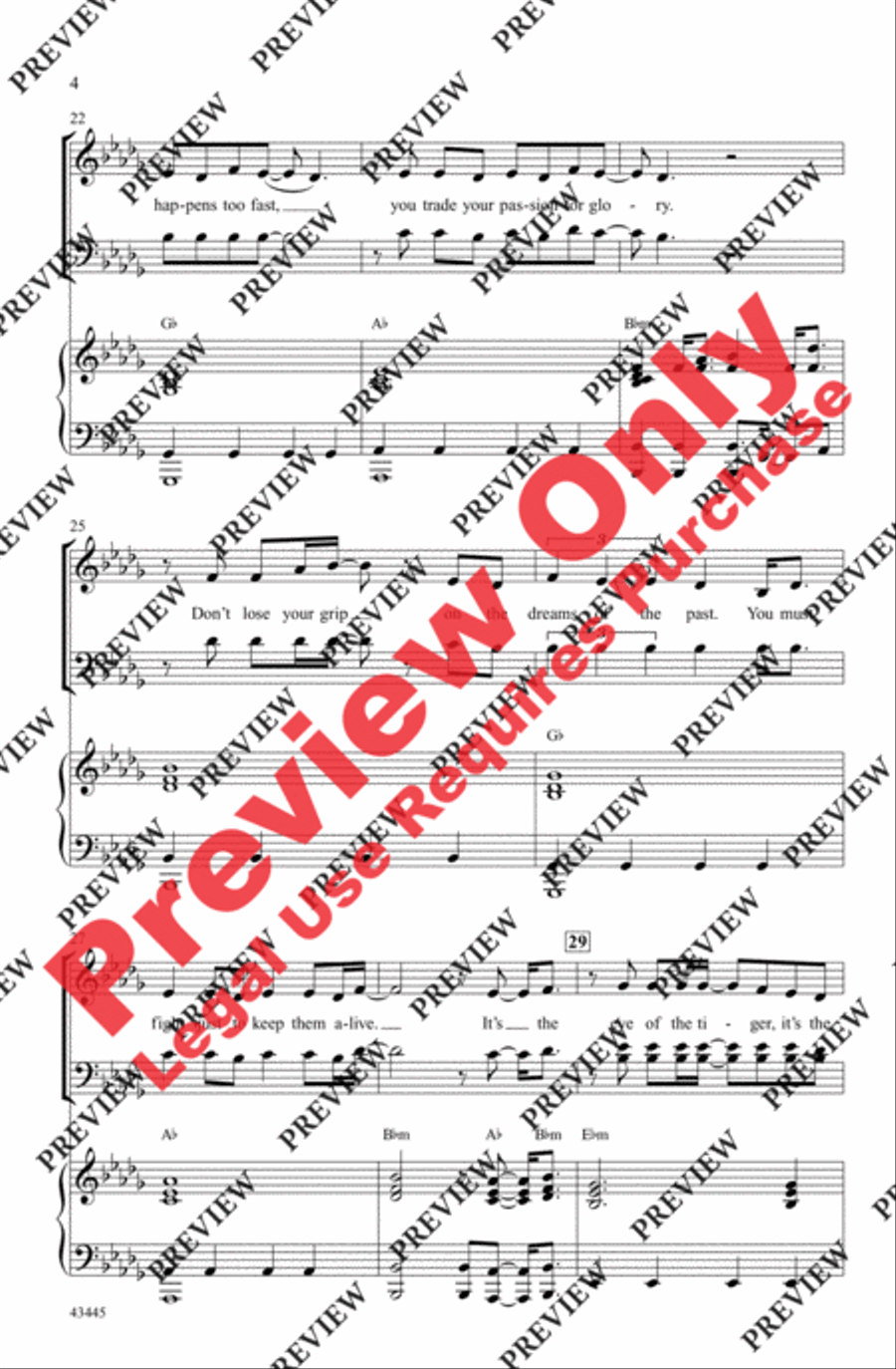 Eye of the Tiger 4-Part scores gallery preview page 4