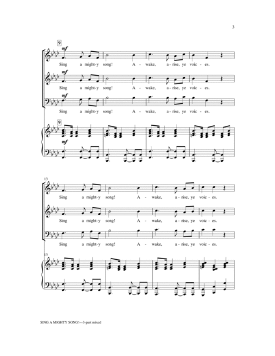 Sing A Mighty Song! 3-Part scores gallery preview page 2