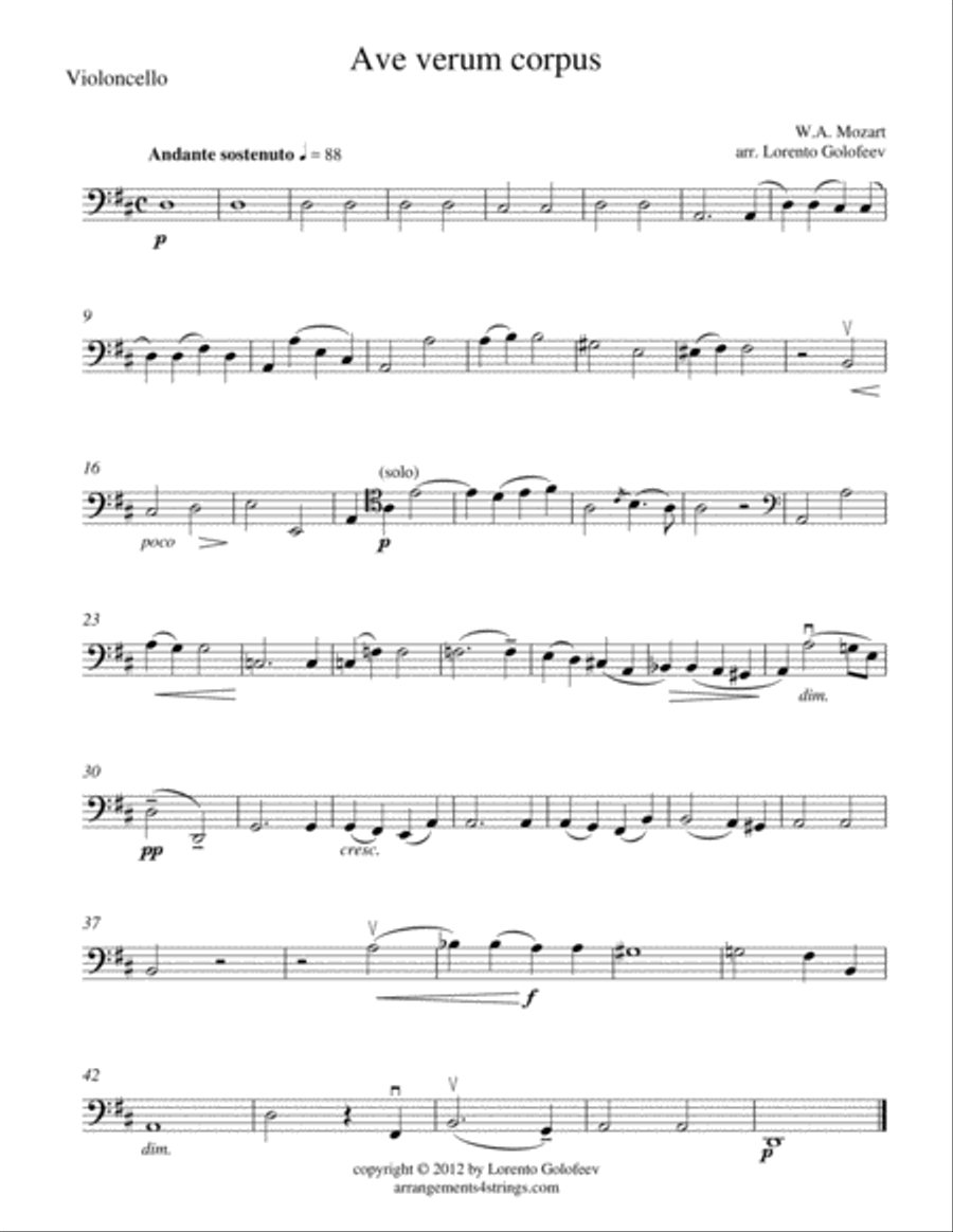 Ave Verum Corpus String Quartet scores gallery preview page 4