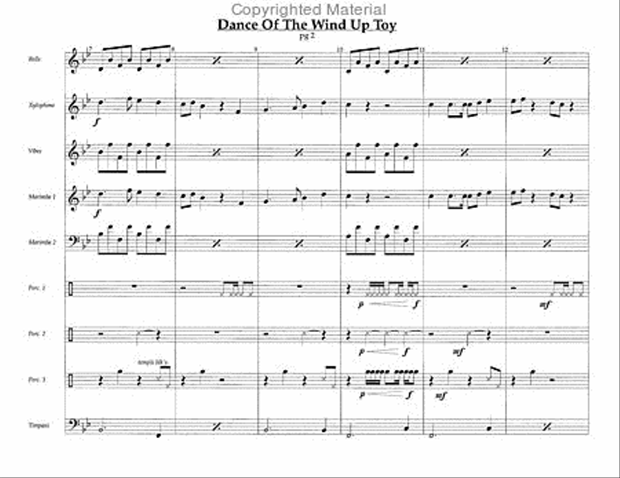 Dance Of The Wind Up Toy Percussion Ensemble scores gallery preview page 3