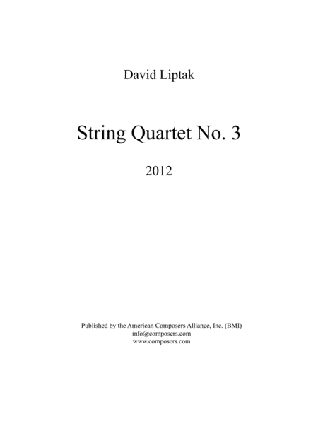 [Liptak] String Quartet No. 3