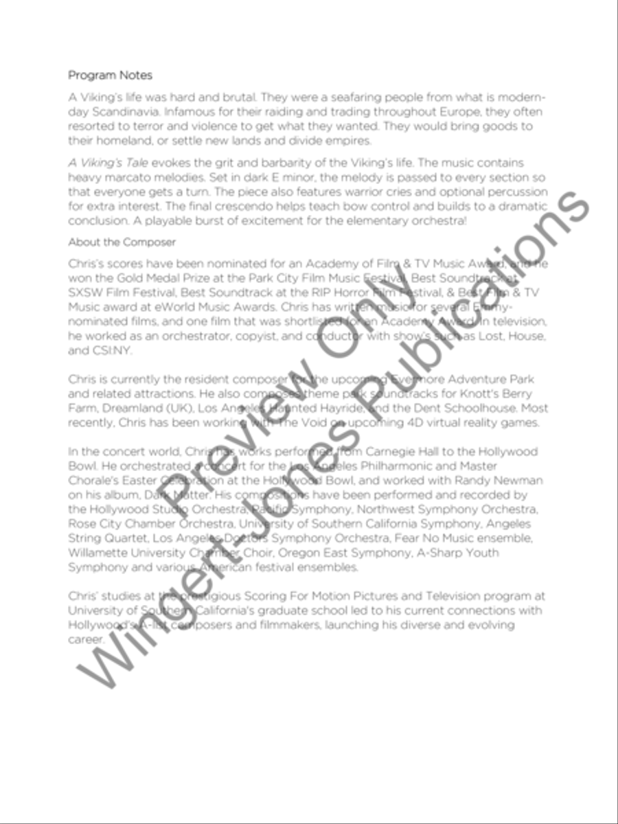 A Viking's Tale A Viking's Tale String Orchestra scores gallery preview page 3