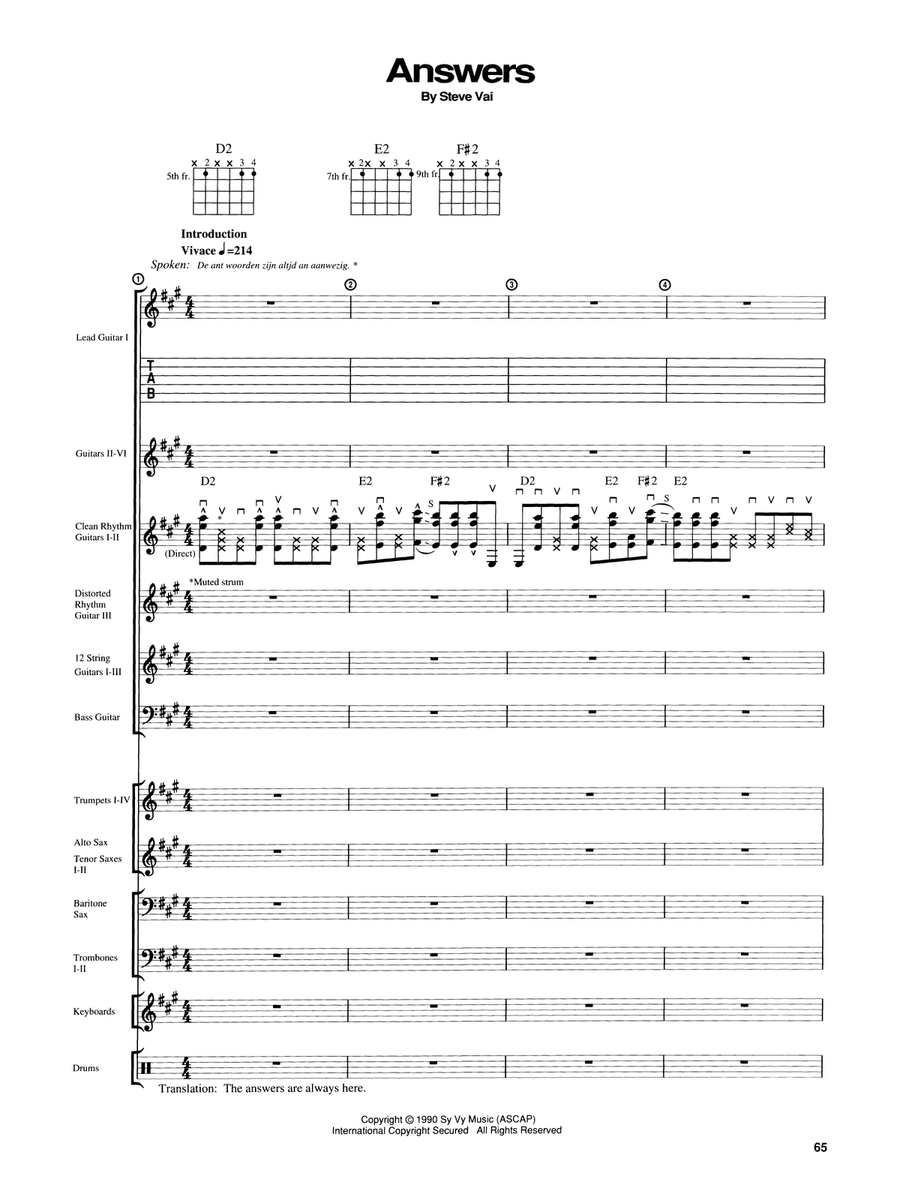Answers Acoustic Guitar scores gallery preview page 1