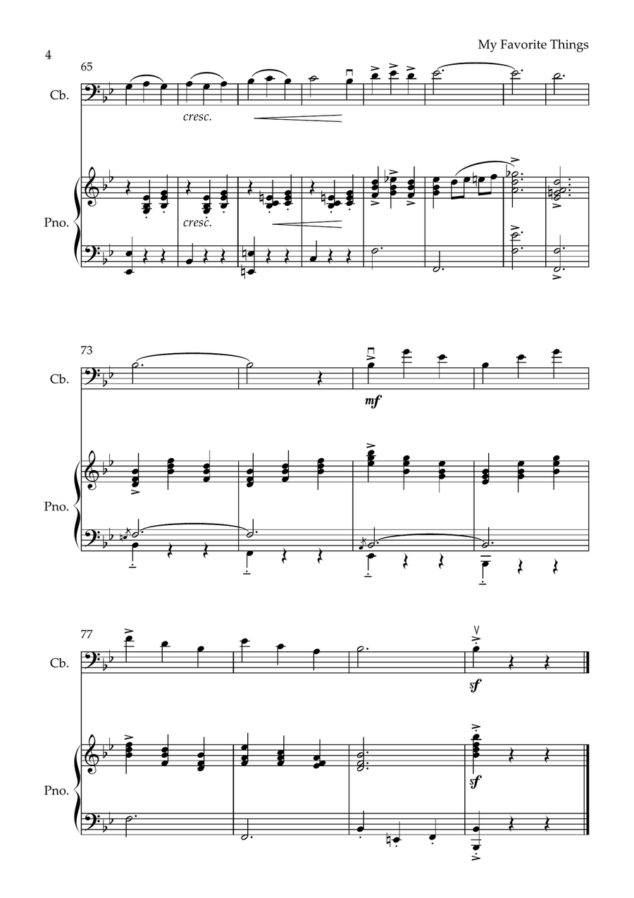 My Favorite Things Double Bass scores gallery preview page 4