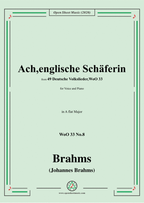 Book cover for Brahms-Ach,englische Schäferin,WoO 33 No.8,in A flat Major,for Voice&Piano