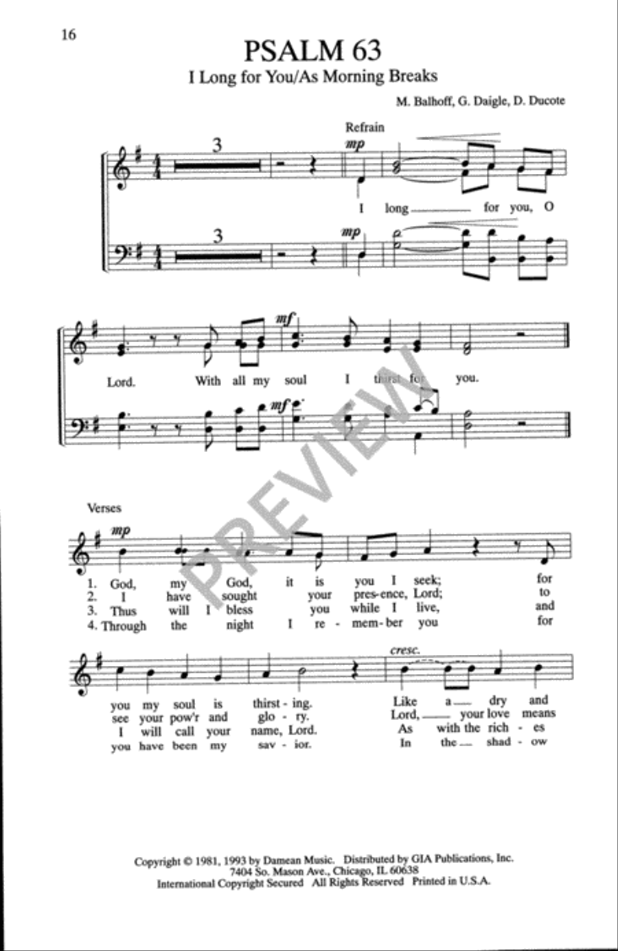 Psalms for the Church Year - Volume 6, Choral Refrains 4-Part scores gallery preview page 18