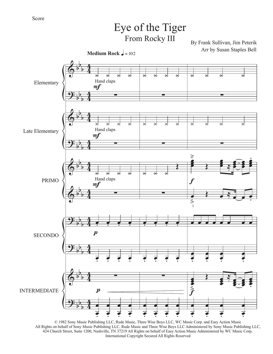 Eye Of The Tiger Piano Method scores gallery preview page 2