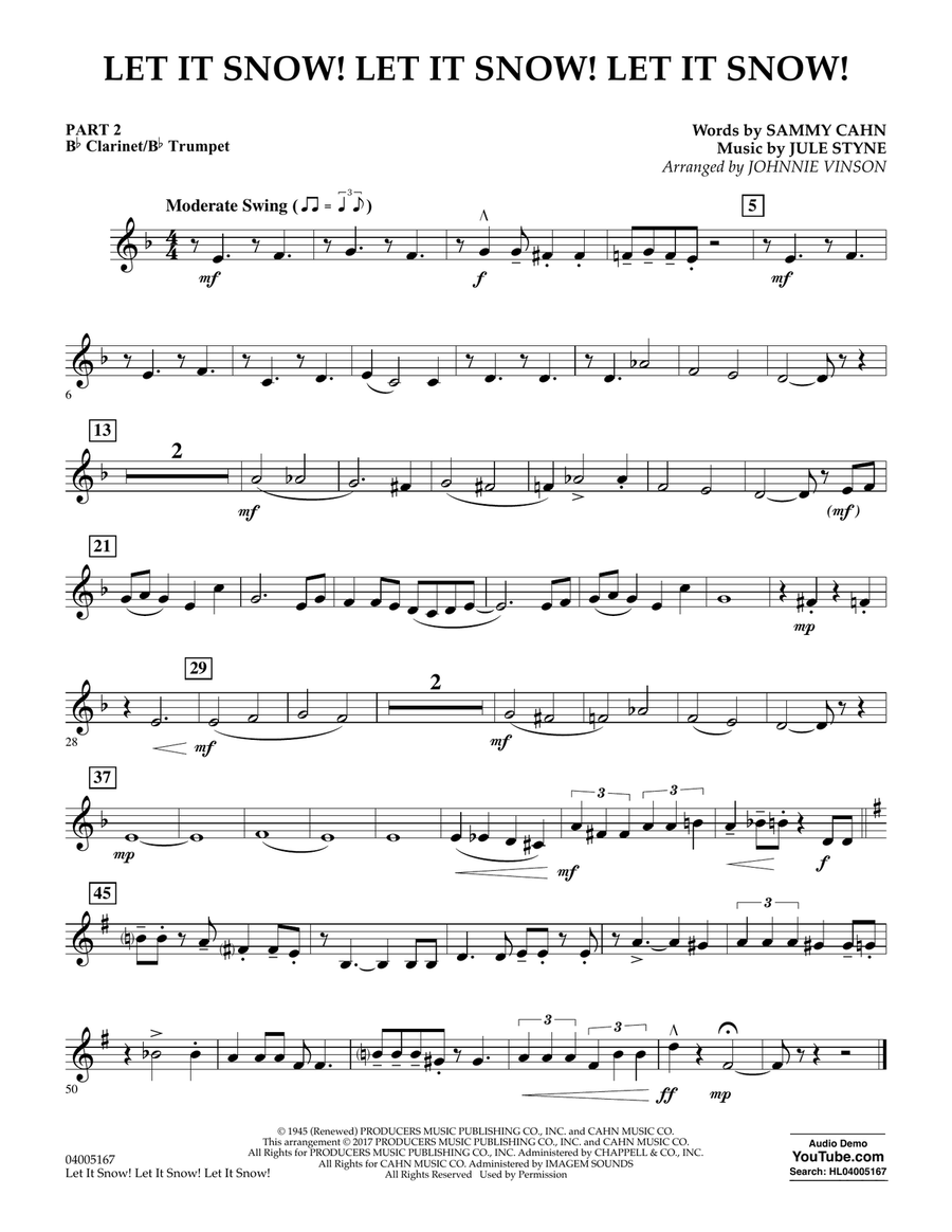 Let It Snow! Let It Snow! Let It Snow! - Pt.2 - Bb Clarinet/Bb Trumpet Concert Band scores gallery preview page 1