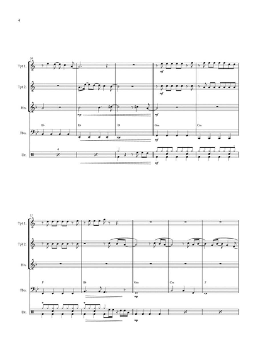 Flowers Brass Quartet scores gallery preview page 4
