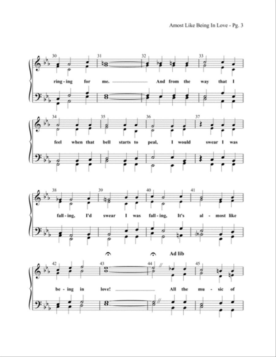 Almost Like Being In Love 4-Part scores gallery preview page 3