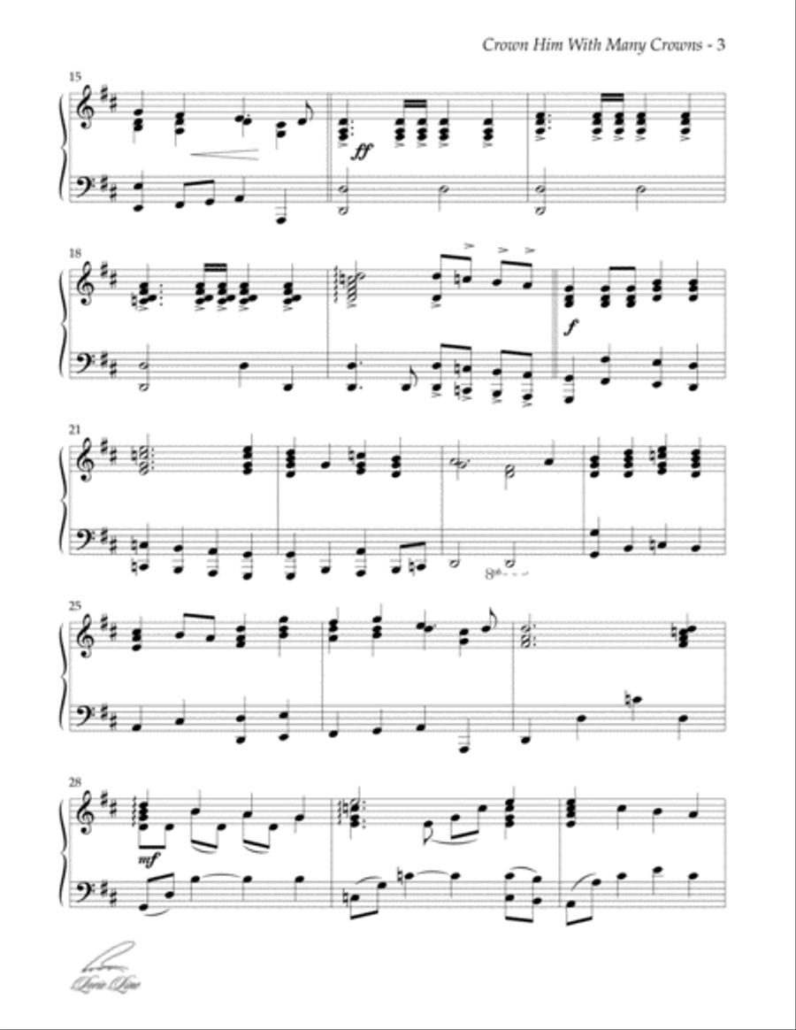 Crown Him With Many Crowns Piano Solo scores gallery preview page 3