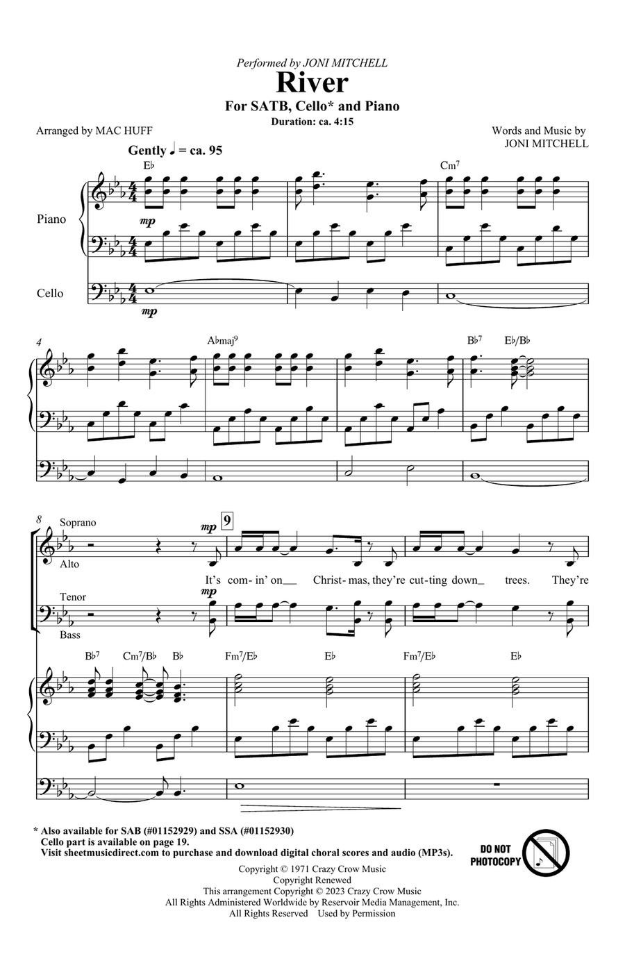River (arr. Mac Huff) 4-Part scores gallery preview page 1