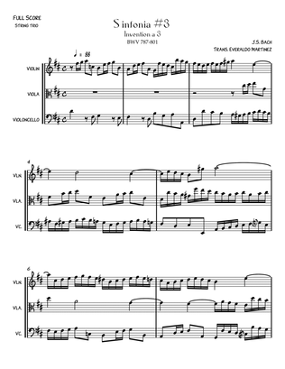 Invention a 3 voices Sinfonia No. 3 BWV 787