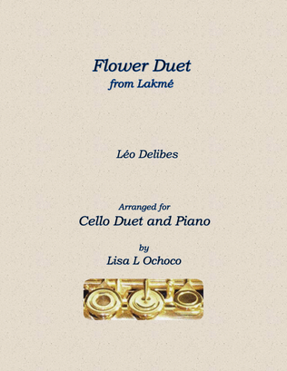 Book cover for Flower Duet from Lakme for Cello Duet and Piano