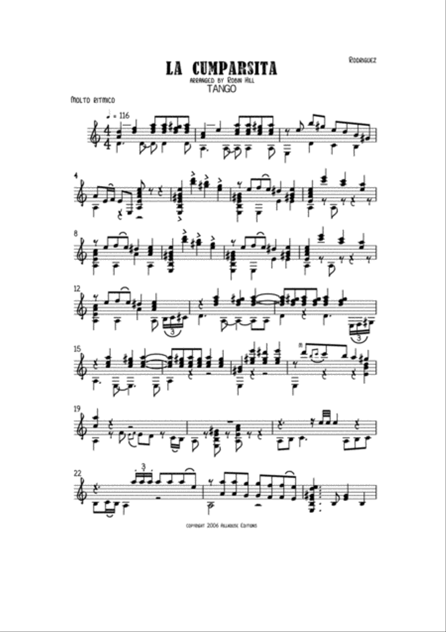 La Cumparsita Classical Guitar scores gallery preview page 2